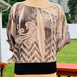 Vintage Y2K Pretty good pleated print flouncy shirt medium women’s